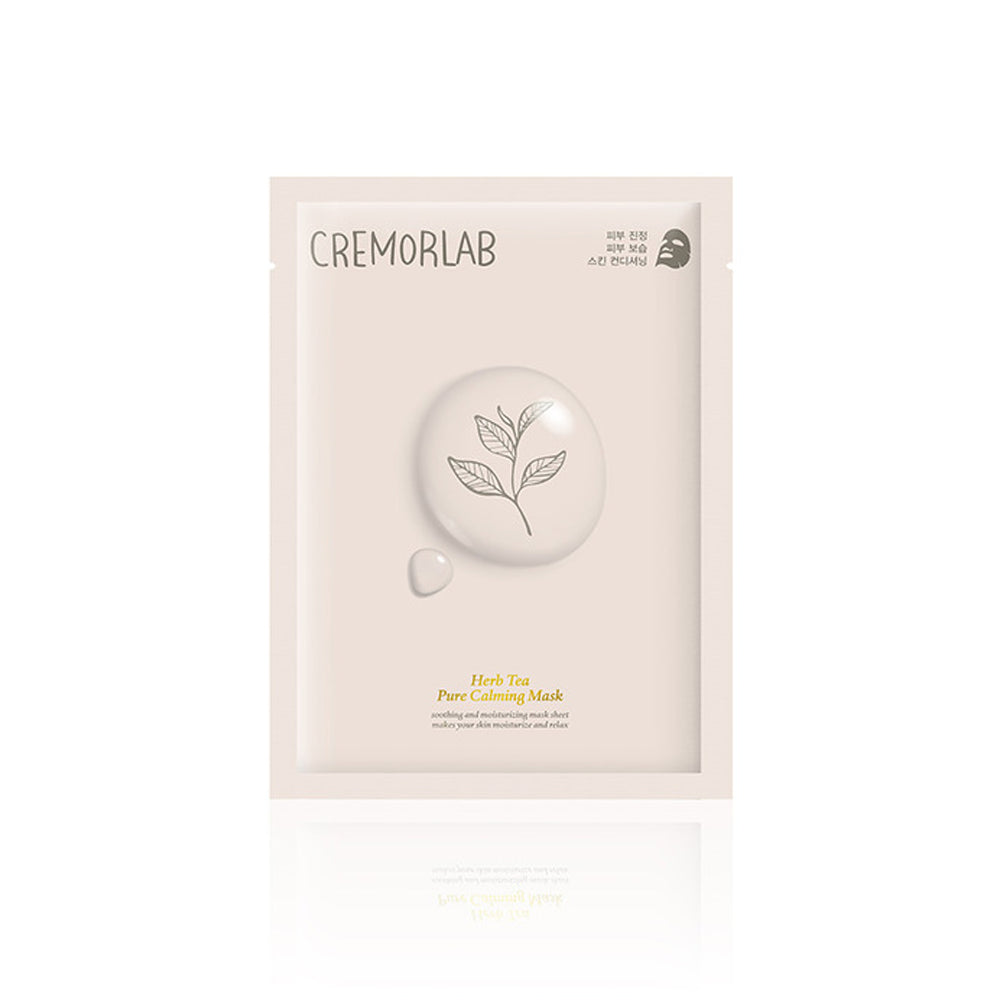 Masque en tissu Cremorlab Herb Tea Pure Calming pour le visage, soin apaisant hydratant