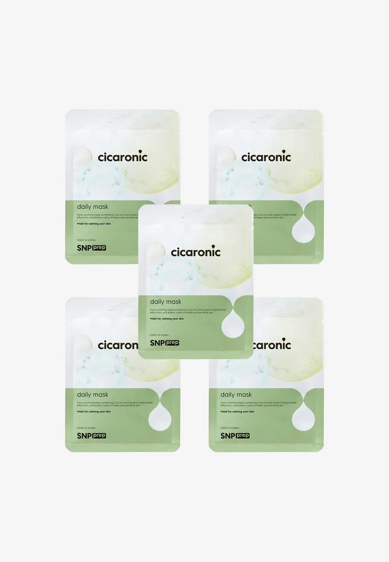 Lot de masques visage Cicaronic à la cica pour soin apaisant des peaux sensibles
