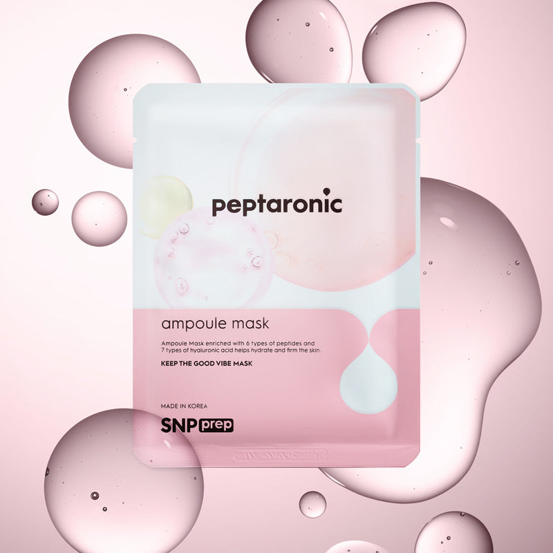 Masque visage Peptaronic ampoule mask SNP Prep aux peptides avec texture hydratante en bulles skincare coreenne