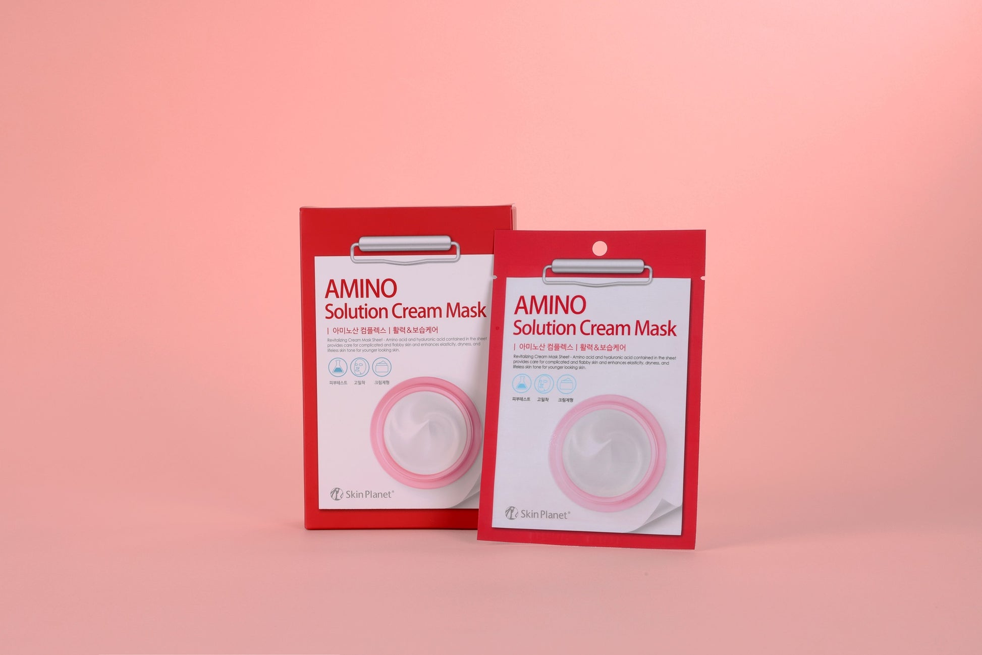 Duo de masques visage aux acides aminés Amino Solution Cream Mask pour routine hydratante