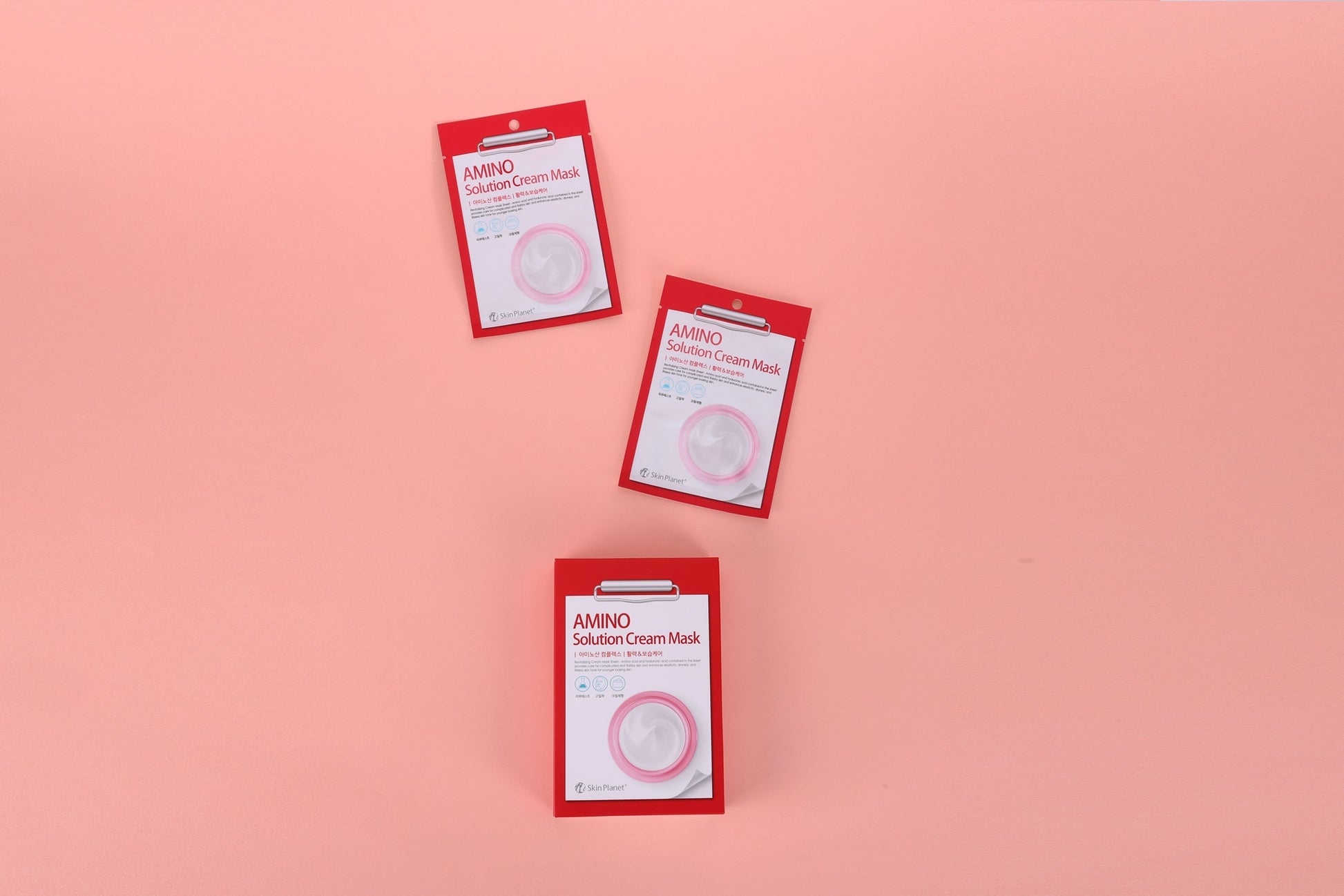 Lot de masques visage aux acides aminés Amino Solution Cream Mask pour routine hydratante skincare coreenne