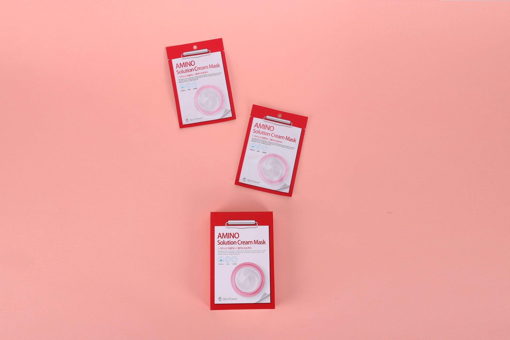Lot de masques visage aux acides aminés Amino Solution Cream Mask pour routine hydratante skincare coreenne
