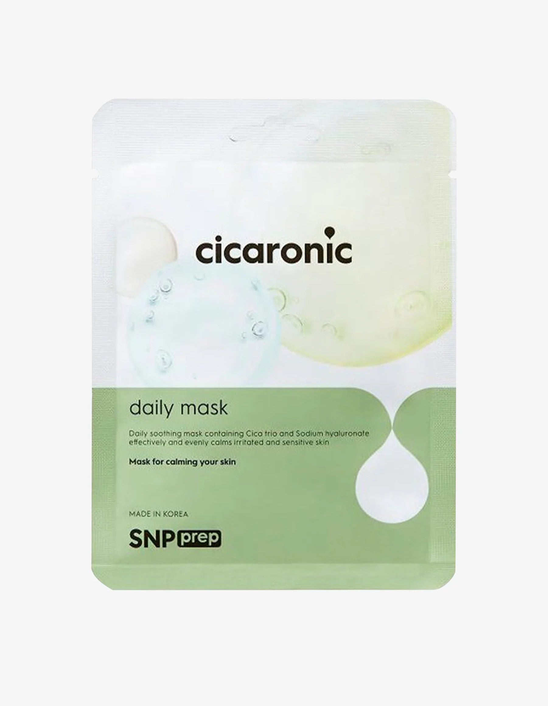 Masque tissu Cica hydratant Cicaronic pour calmer les rougeurs et peaux sensibles