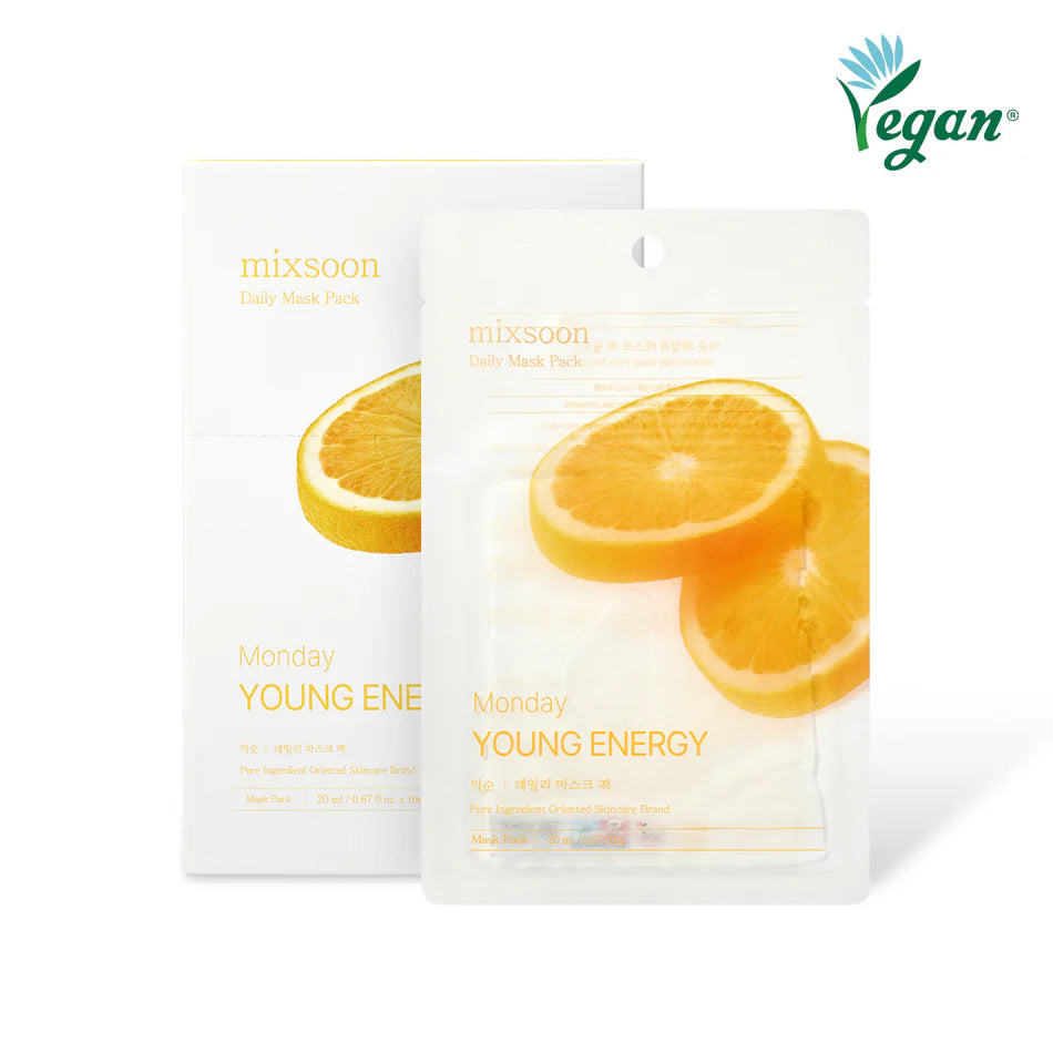 Masque tissu Mixsoon à la mandarine pour une peau éclatante avec formule hydratante vegan
