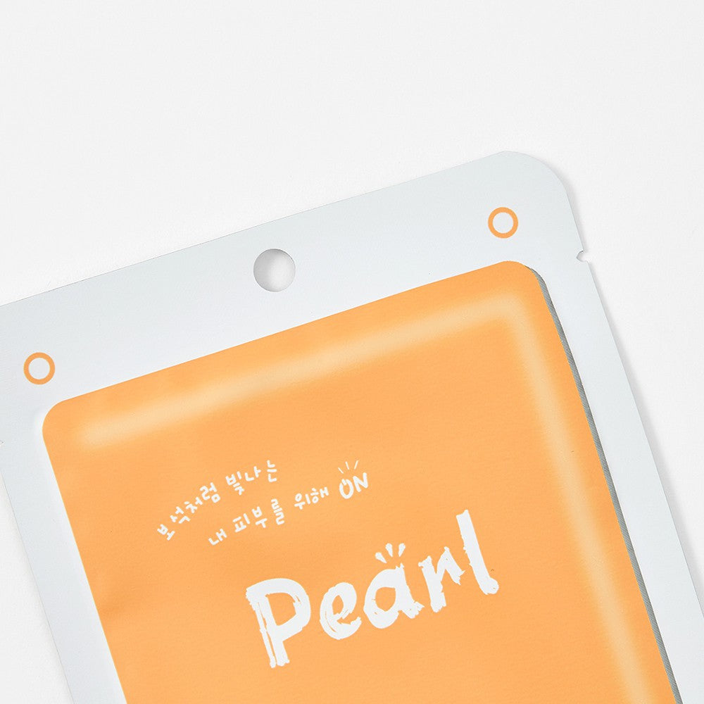 Détail du masque tissu perle MJ Care Pearl illuminateur éclat de la peau