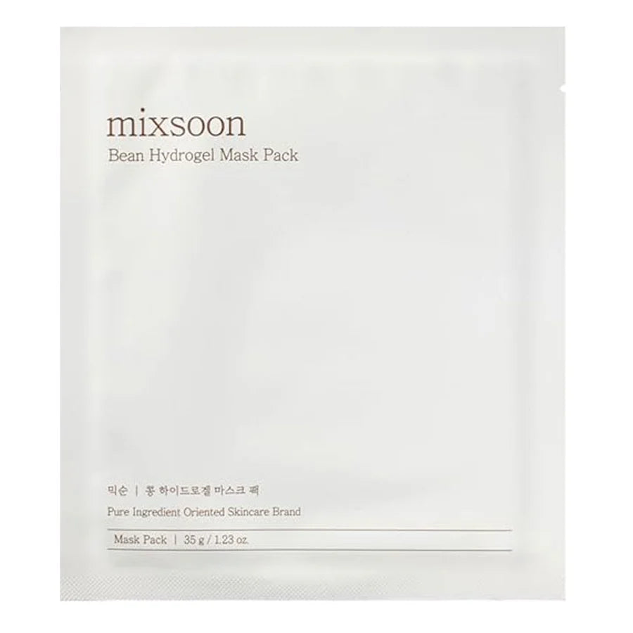 Masque hydrogel Mixsoon Bean Hydrogel Mask Pack hydratant en packaging minimaliste blanc