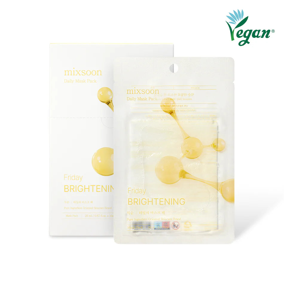 masque visage Mixsoon Brightening pour améliorer l’éclat et la luminosité de la peau skincare coreenne
