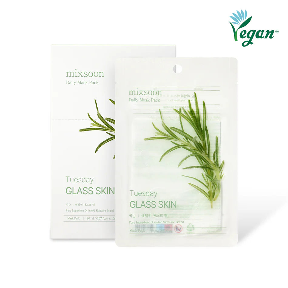 masque visage coréen Mixsoon Glass Skin pour effet peau parfaite et éclat naturel