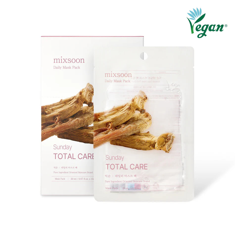 masque visage hydratant et réparateur Mixsoon Daily Mask Pack Total Care vegan skincare coreenne