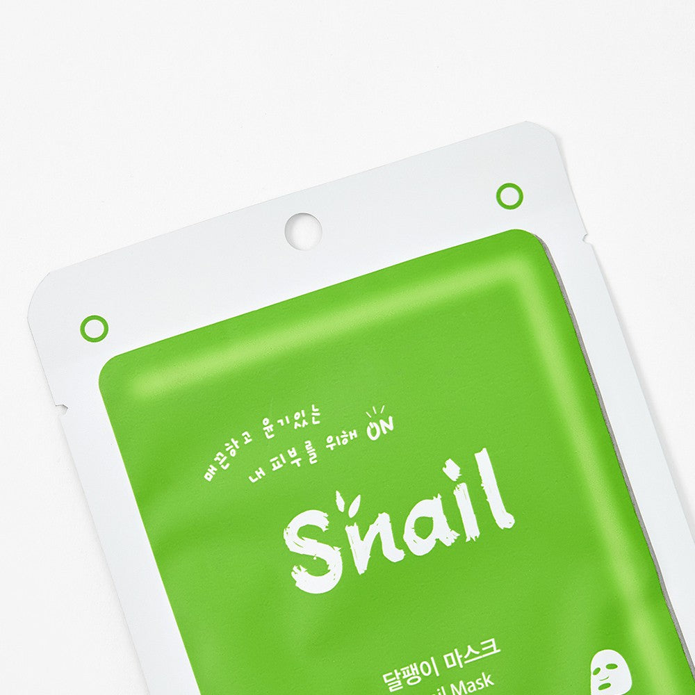 Zoom sur le masque visage escargot MJ Care Snail packaging hydratant